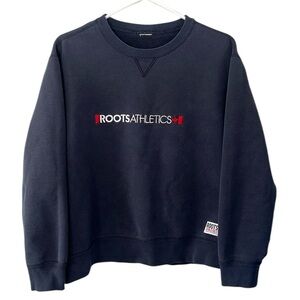 Vintage Roots Athletics Crewneck Sweatshirt Canada Navy Size Large Unisex Boxy